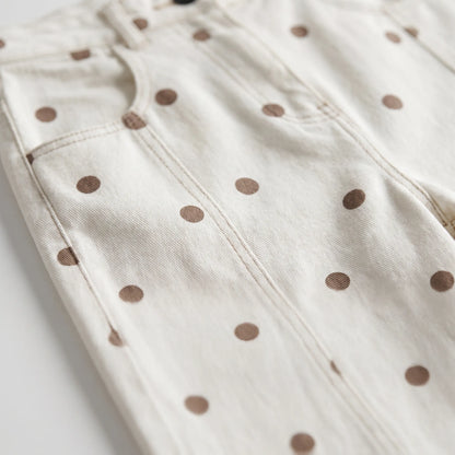 High-waist barrel broek met stippen - Shawna
