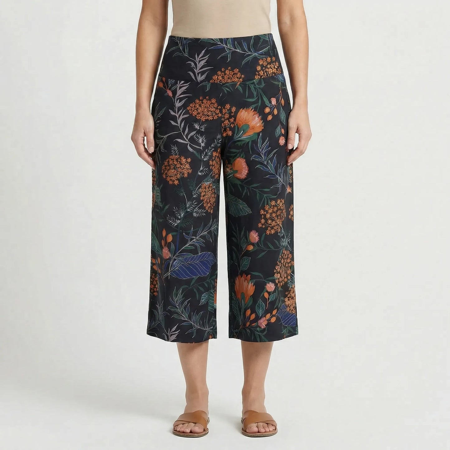 Hohe Taille Weit Geschnittene Hose - Amina