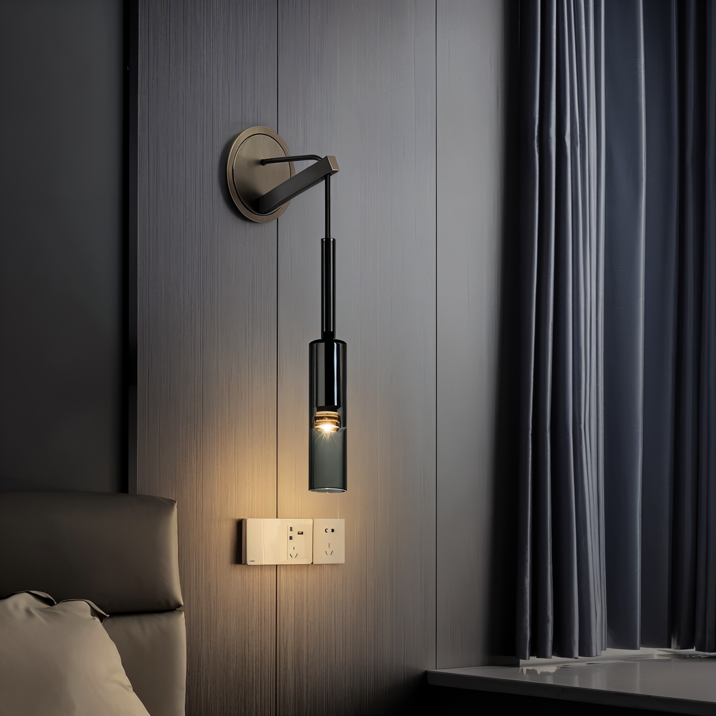 Minimalistische Wandlamp met Rookglas – Orvane