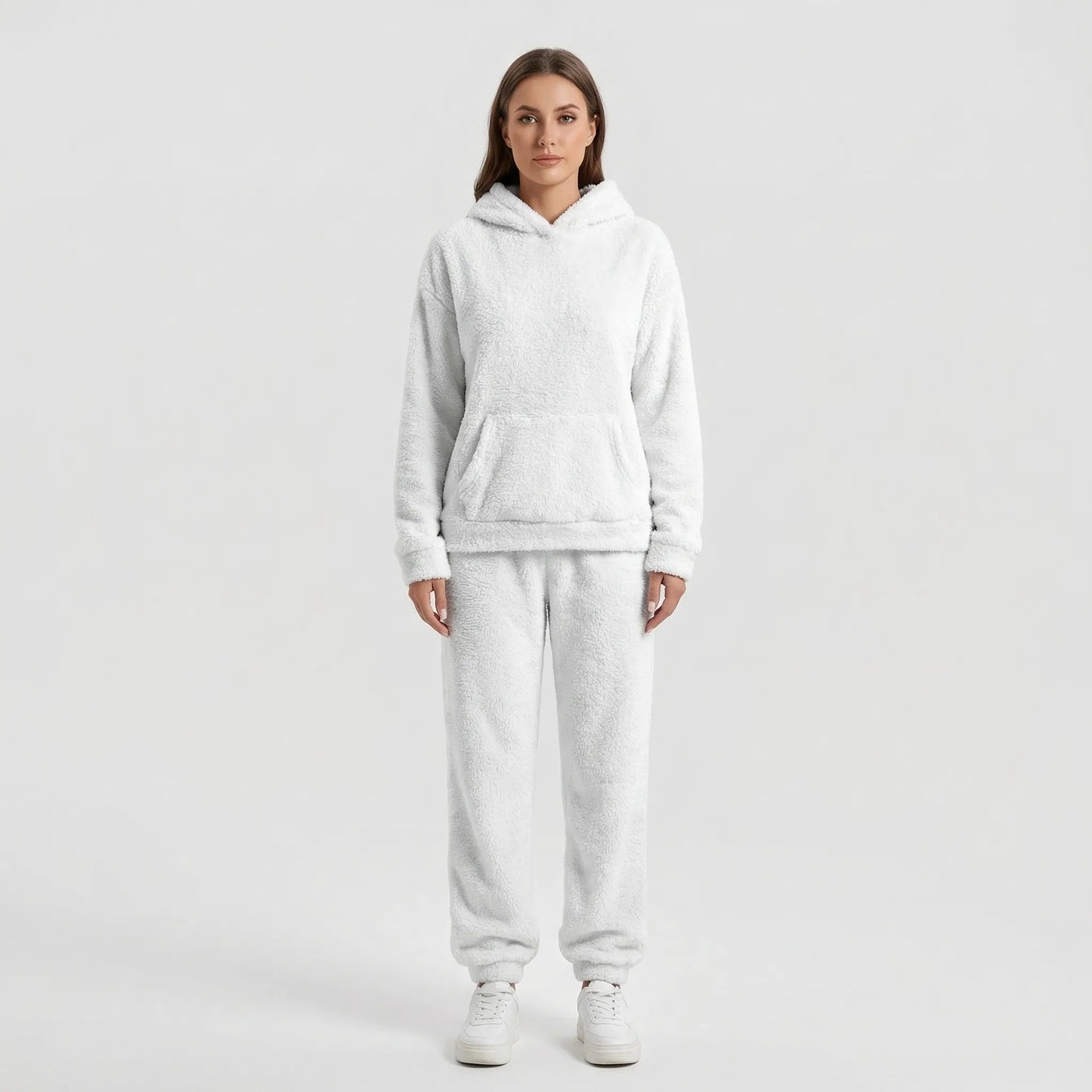 Hooded Fluffy Two-Piece Lounge Set - Marsha