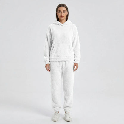 Hooded Fluffy Two-Piece Lounge Set - Marsha