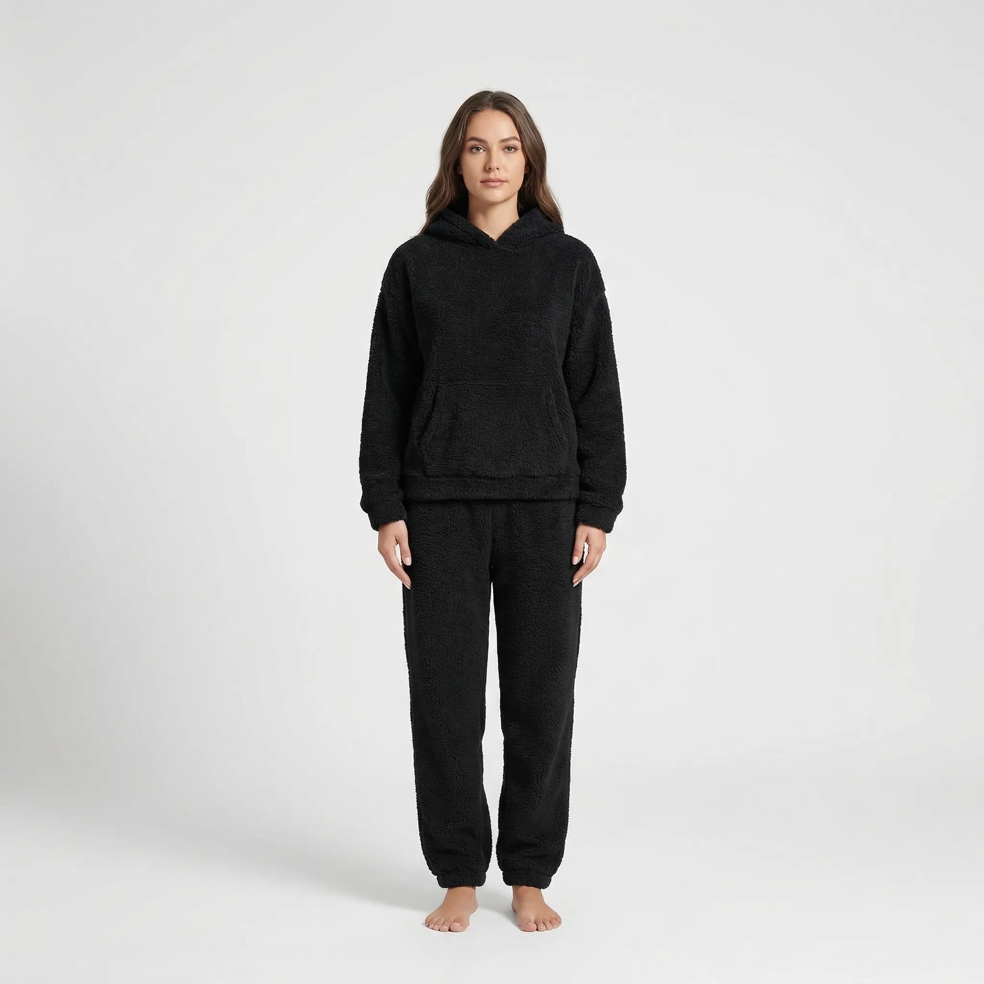 Hooded Fluffy Two-Piece Lounge Set - Marsha