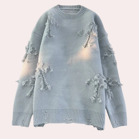 Trendy Grijze Trui met Uniek Design voor Heren - Dario