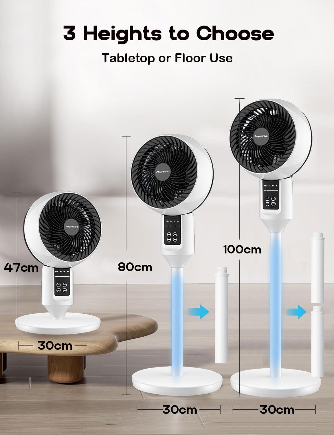 In Hoogte Verstelbare Tafelventilator - Breeziq