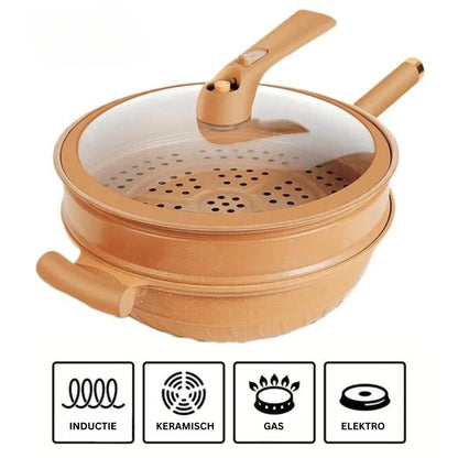 Multifunctionele Wokpan met Anti-aanbaklaag - CookFlex
