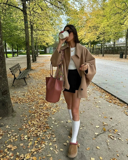 Dames tussenjas in oversized look met knoopsluiting – Selina