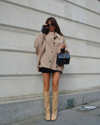 Dames tussenjas in oversized look met knoopsluiting – Selina
