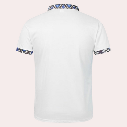 Bedrukte Witte Polo voor Heren - Lucas