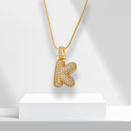 Bubble Letters Ketting met Hanger - LuxeLette