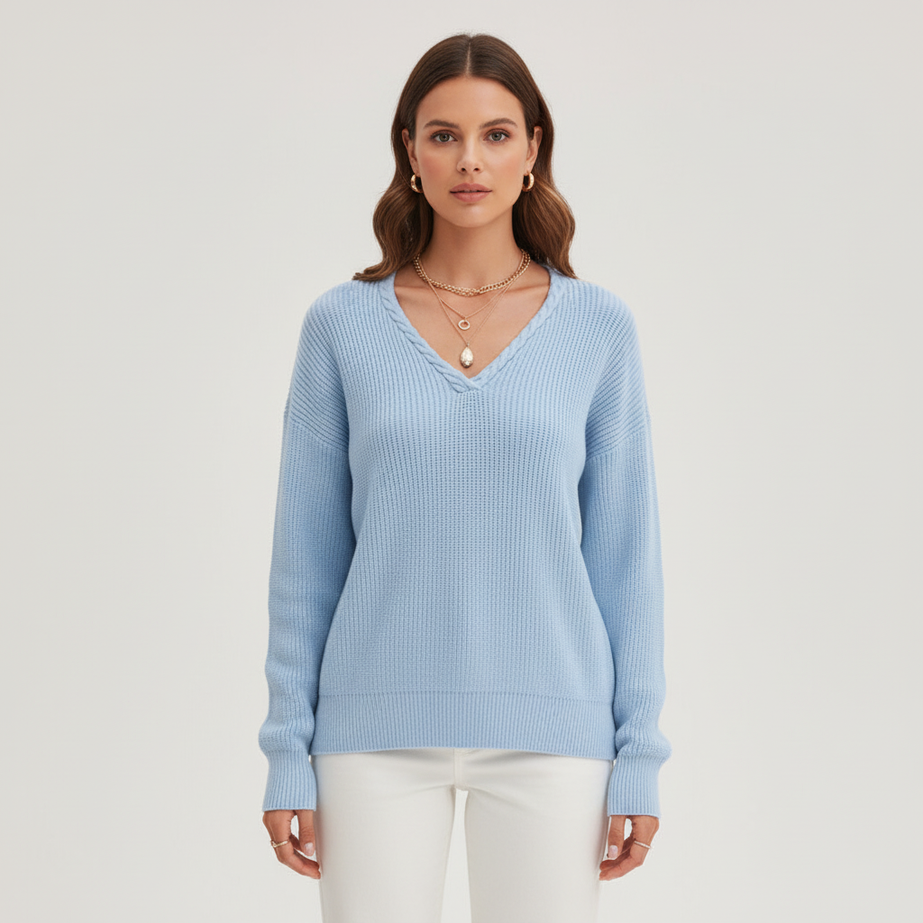 Klassischer V-Ausschnitt Pullover - Leonie