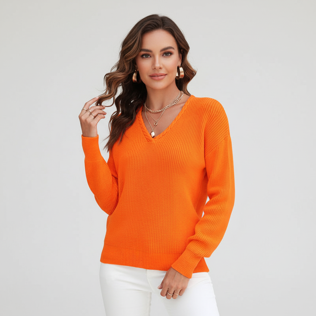 Klassischer V-Ausschnitt Pullover - Leonie