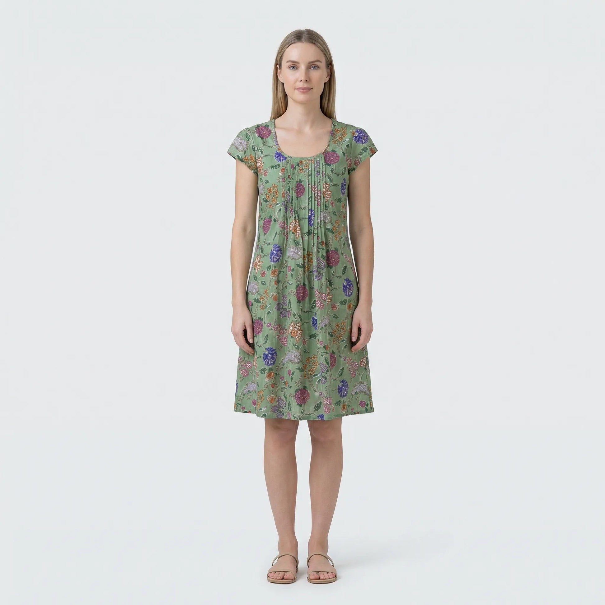 Kurzärmeliges A Linien Kleid - Amina