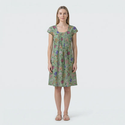 Kurzärmeliges A Linien Kleid - Amina