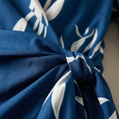 Langarm-Wickelkleid Mit Blattmuster - Mabel