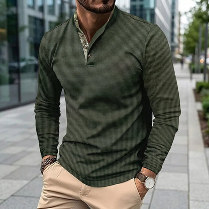 Langarm Poloshirt Mit Stehkragen - Kenan