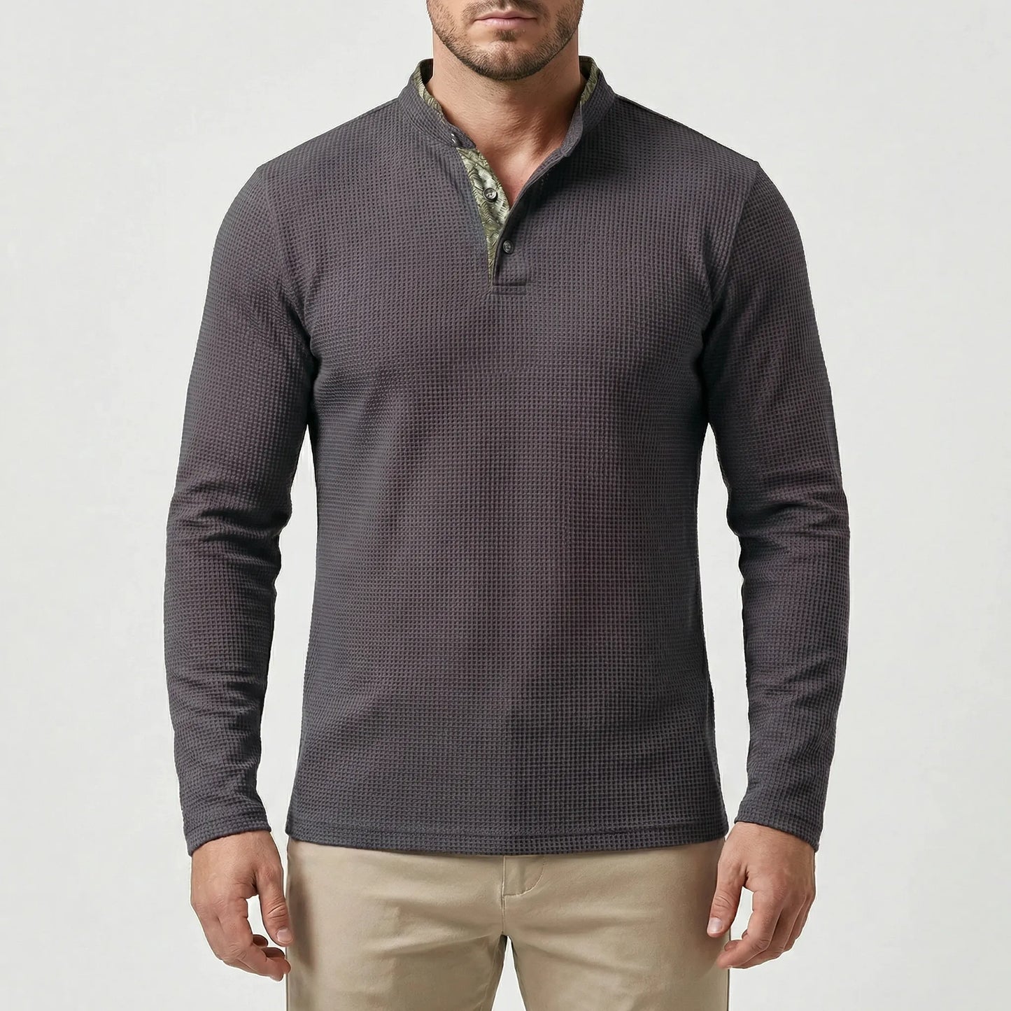 Langarm Poloshirt Mit Stehkragen - Kenan
