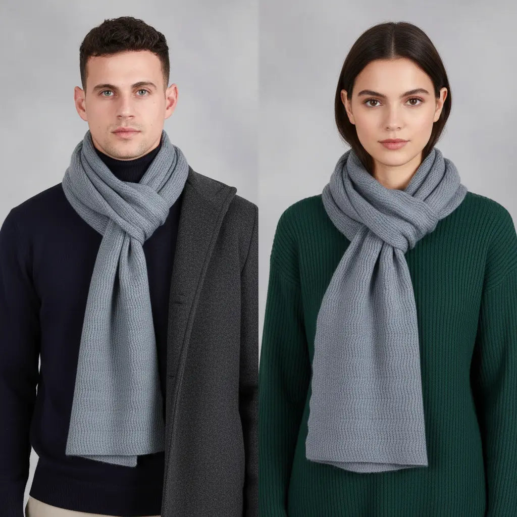 Lange gebreide unisex sjaal - CashmiLux