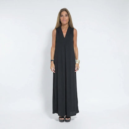 Langes Ärmelloses Kleid Mit V-Ausschnitt - Michele