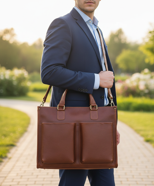 Laptoptas Wykonana Z Naturalnego Skóry - BusinessTote