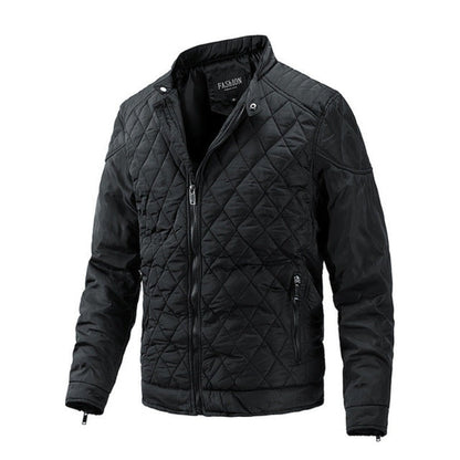 Casual heren herfstjack met diamantpatroon – Max