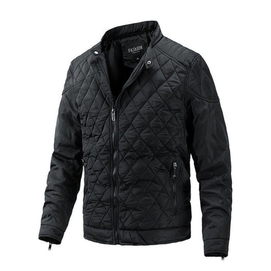 Casual heren herfstjack met diamantpatroon – Max