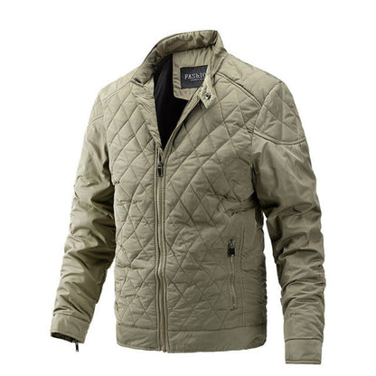 Casual heren herfstjack met diamantpatroon – Max