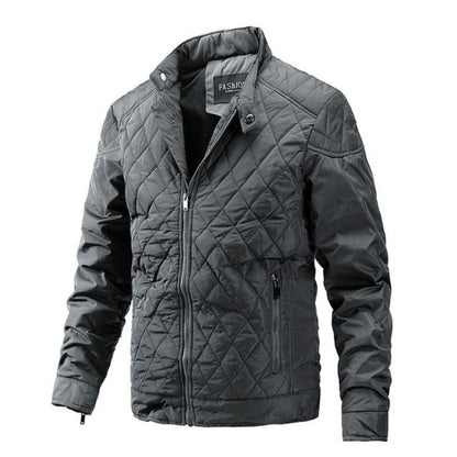 Casual heren herfstjack met diamantpatroon – Max