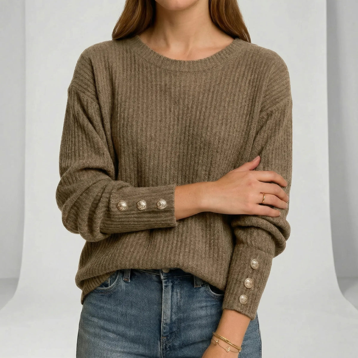 Locker Geschnittener Strickpullover - Charlotta