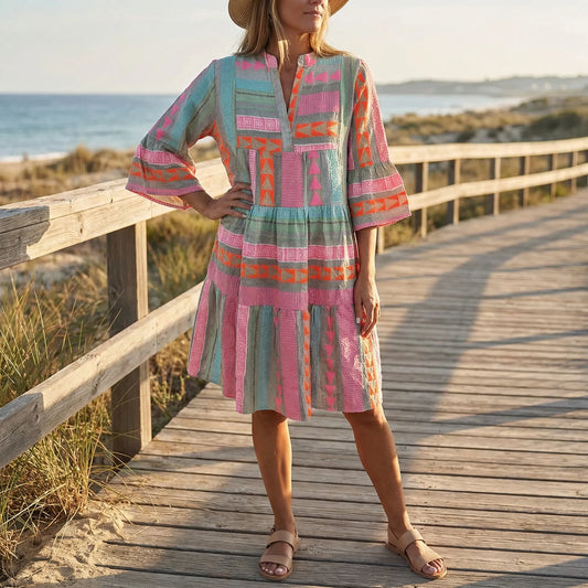 Lockeres Midikleid Mit Geometrischem Muster - Jackie