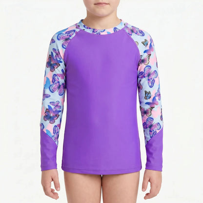 Long-Sleeved Rash Guard For Girls - Velyra