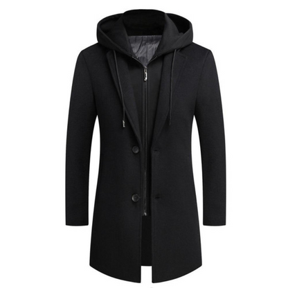 Long Line Hooded Men's Coat - Hugo