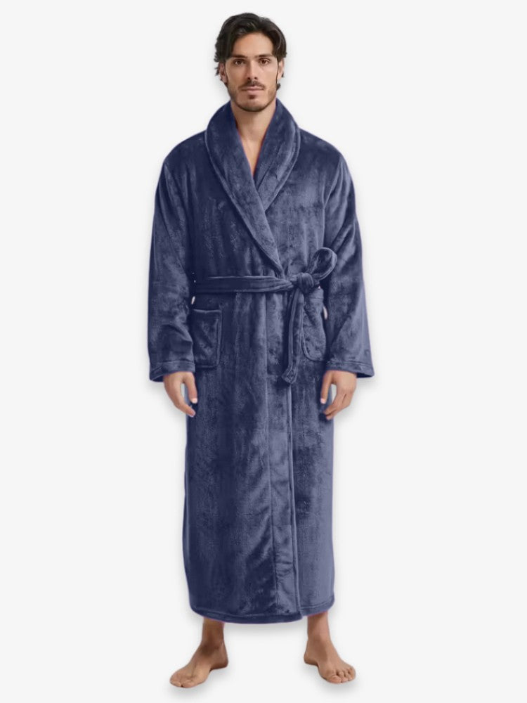 Long Men's Dressing Gown With Tie Belt - Marlon
