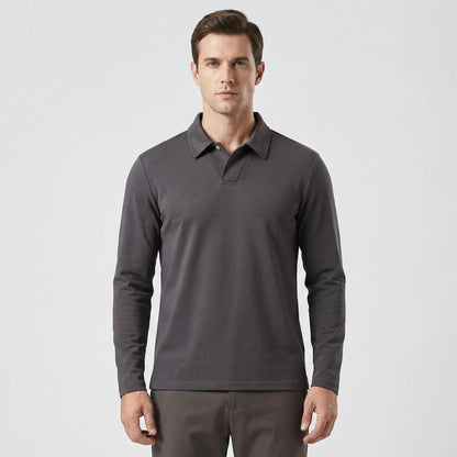 Long Sleeve Turn-Down Collar Polo - Carlton
