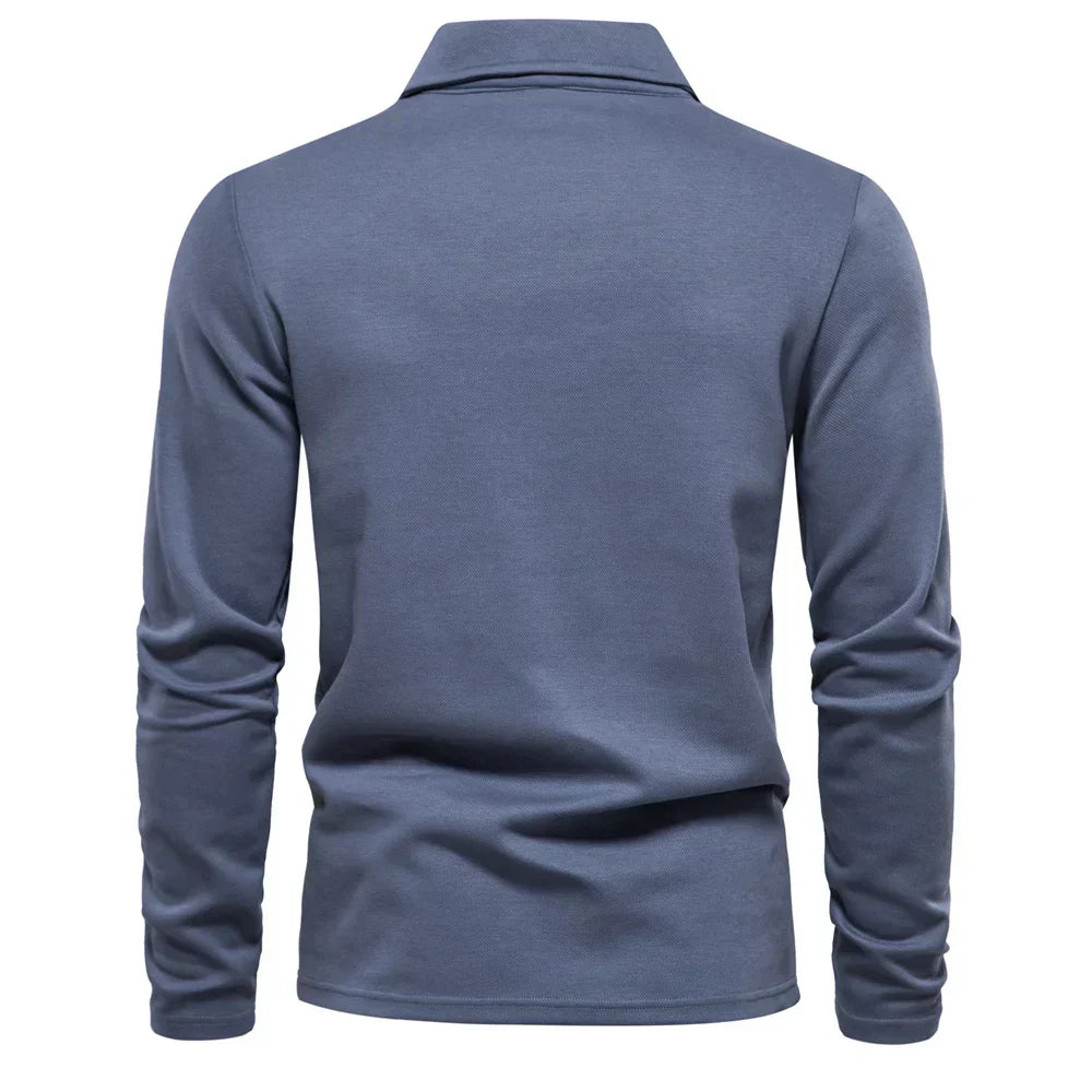 Long Sleeve Turn-Down Collar Polo - Carlton