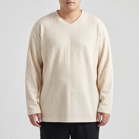 Loose Fit Long Sleeve V-Neck Tee - Steve