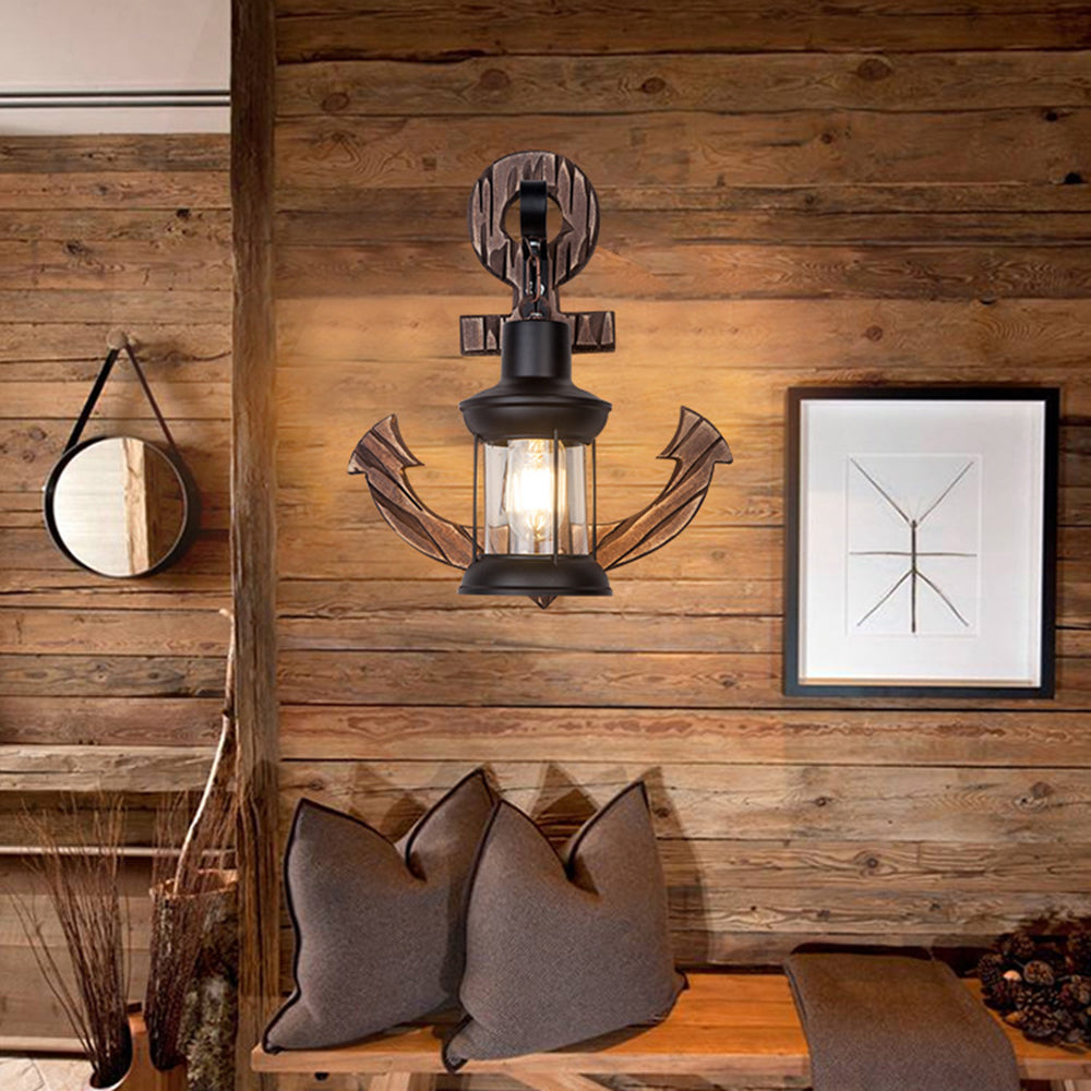 Houten Anker LED Wandlamp – Nautica