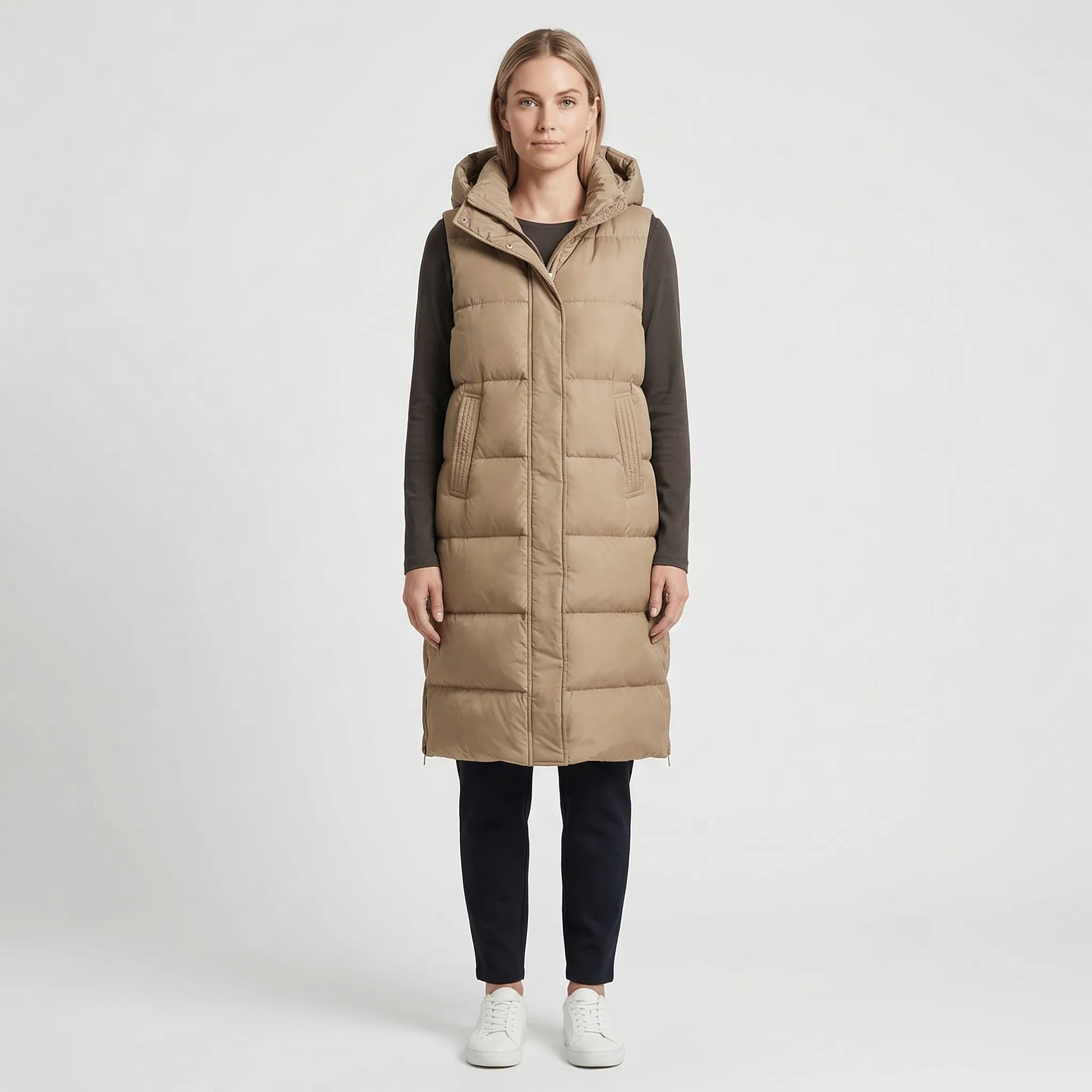Midi-Length Insulated Body Warmer - Hazel