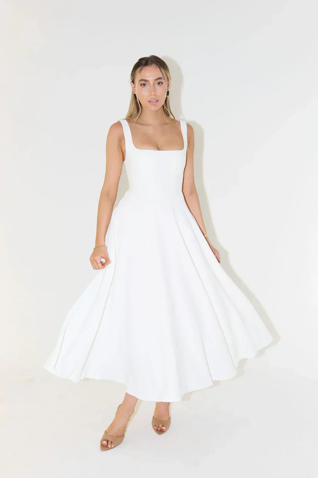 Midi Kleid Mit Hoher Taille - Sofie