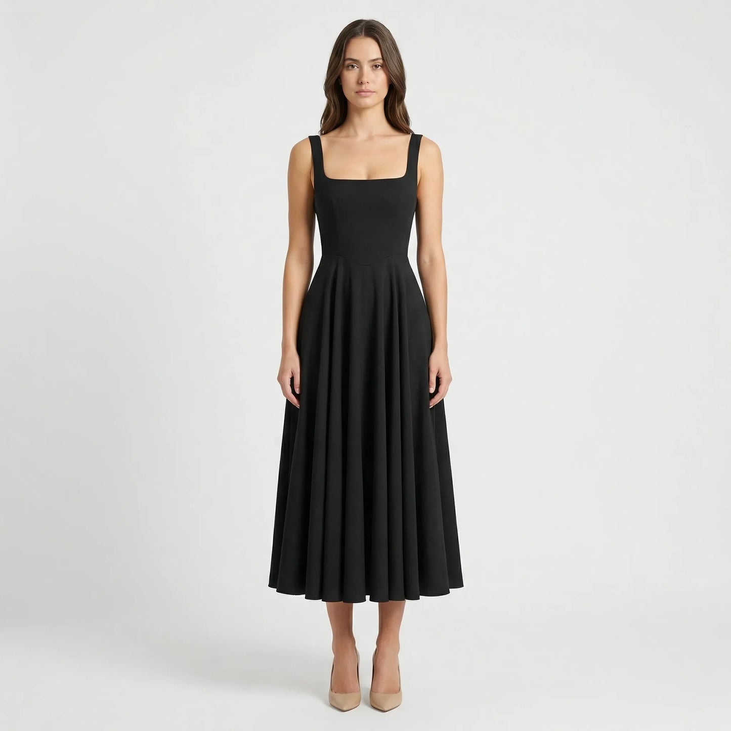 Midi Kleid Mit Hoher Taille - Sofie