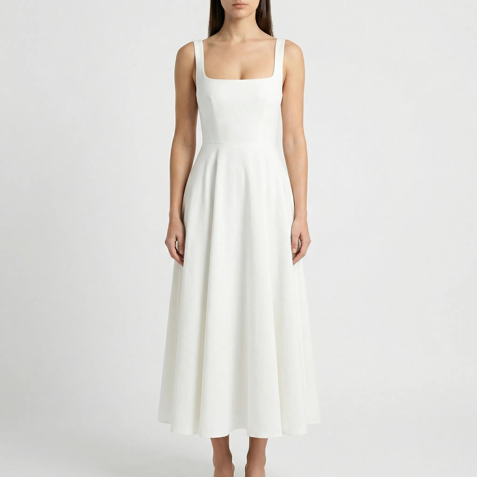 Midi Kleid Mit Hoher Taille - Sofie