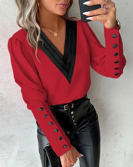 Dames Blouse met V-Hals – Isolde