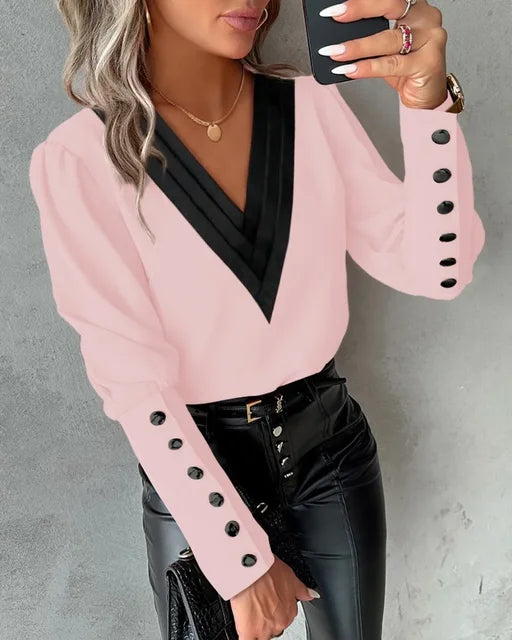 Dames Blouse met V-Hals – Isolde