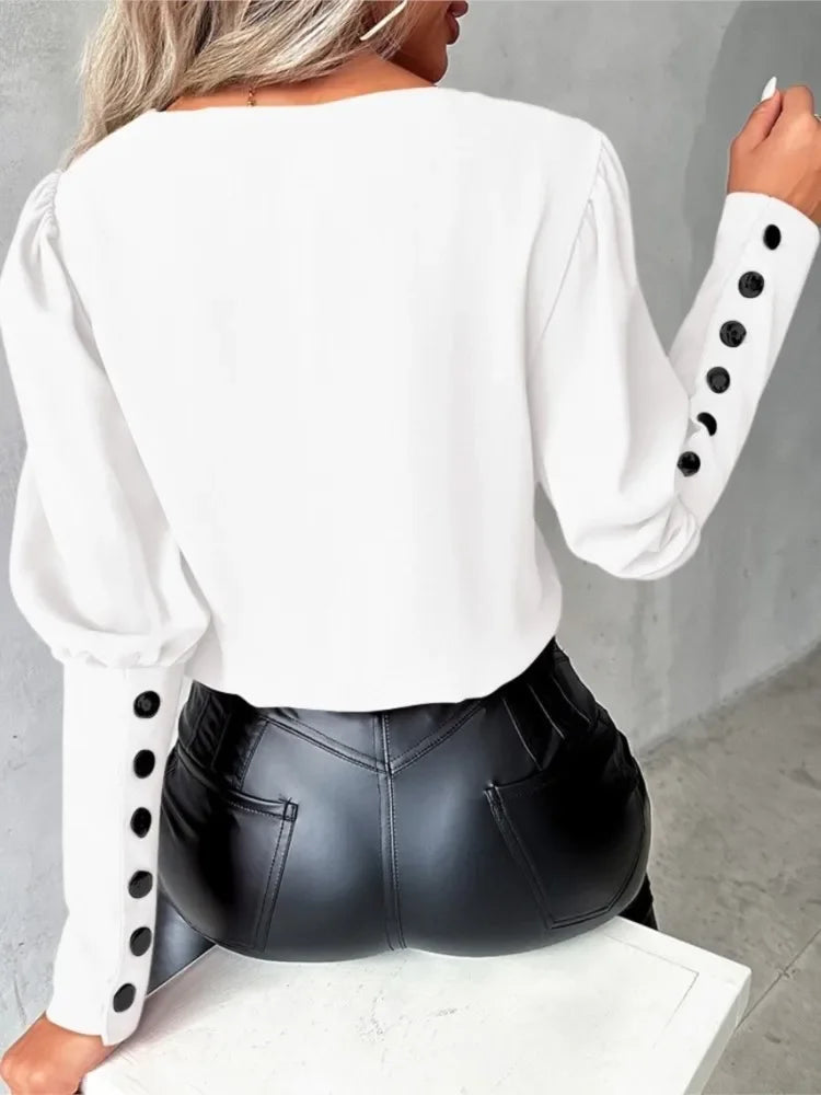 Dames Blouse met V-Hals – Isolde