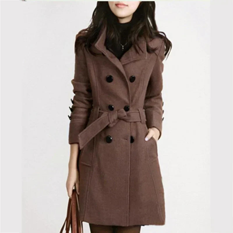 Stijlvolle Dames Winterjas met Riem - Sophie