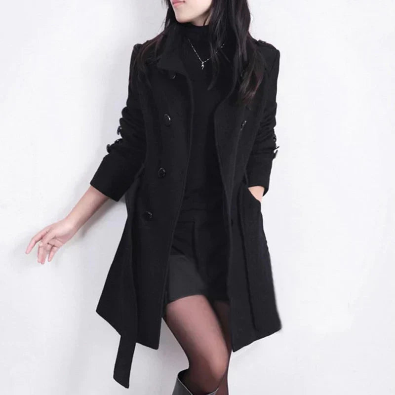 Stijlvolle Dames Winterjas met Riem - Sophie