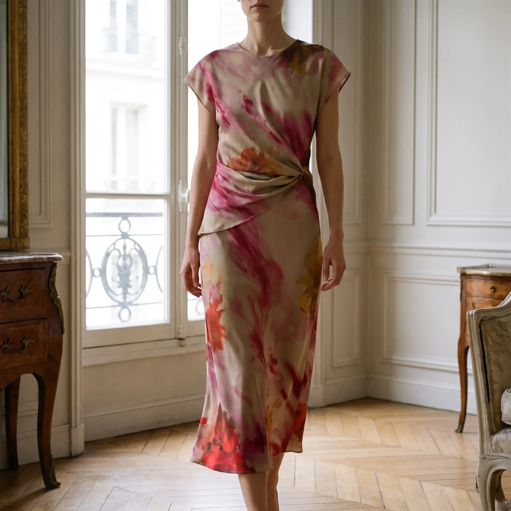 Mouwloze Midi Jurk Met Bloemenprint -  Maggie