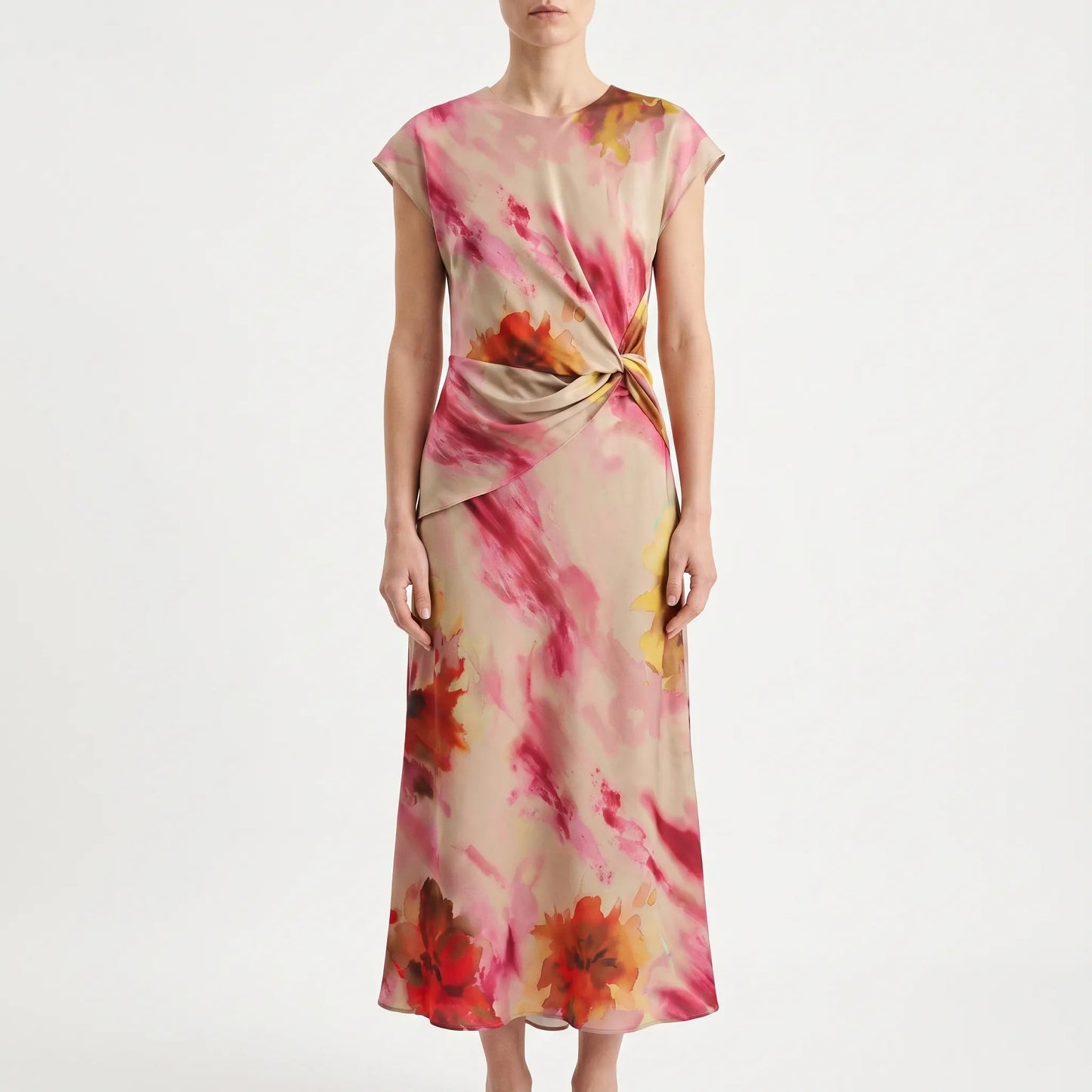 Mouwloze Midi Jurk Met Bloemenprint -  Maggie