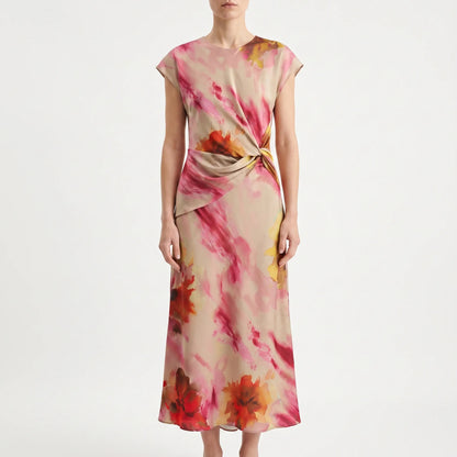 Mouwloze Midi Jurk Met Bloemenprint -  Maggie