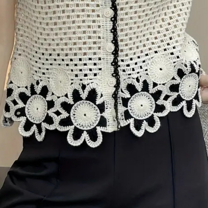 Trendy Opengewerkte Blouse voor Dames - Livia
