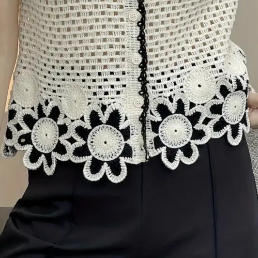 Trendy Opengewerkte Blouse voor Dames - Livia